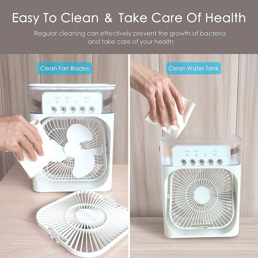 Portable Air Cooler Fan with 7-Color LED Light | Personal Mini AC
