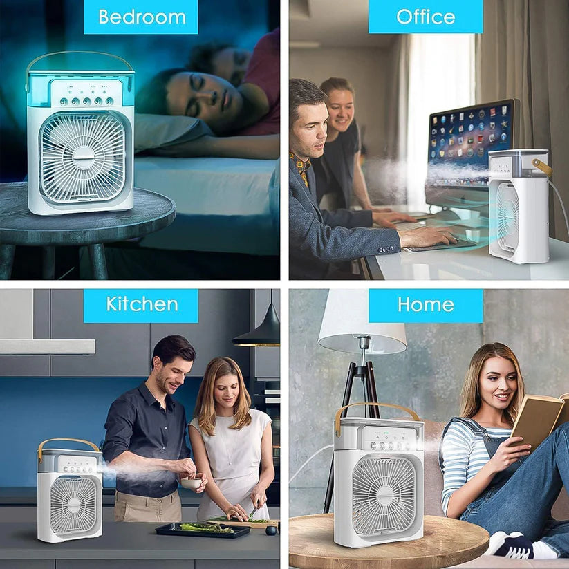 Portable Air Cooler Fan with 7-Color LED Light | Personal Mini AC