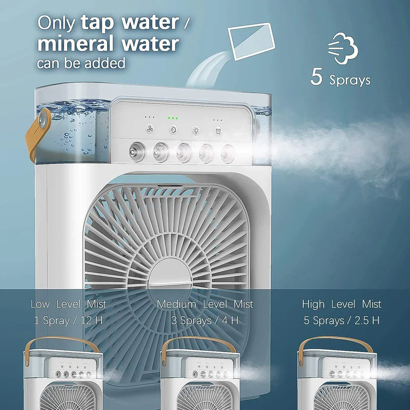 Portable Air Cooler Fan with 7-Color LED Light | Personal Mini AC